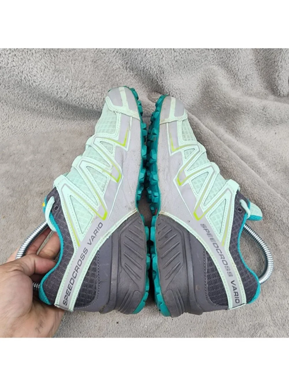Salomon Shoes Womens Size 8 Speedcross Vario Green Running Sneakers *Read*